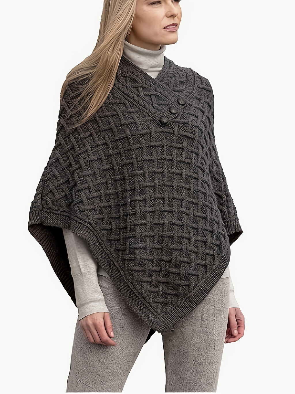 Châle grande taille à carreaux — composition : 100% Polyester