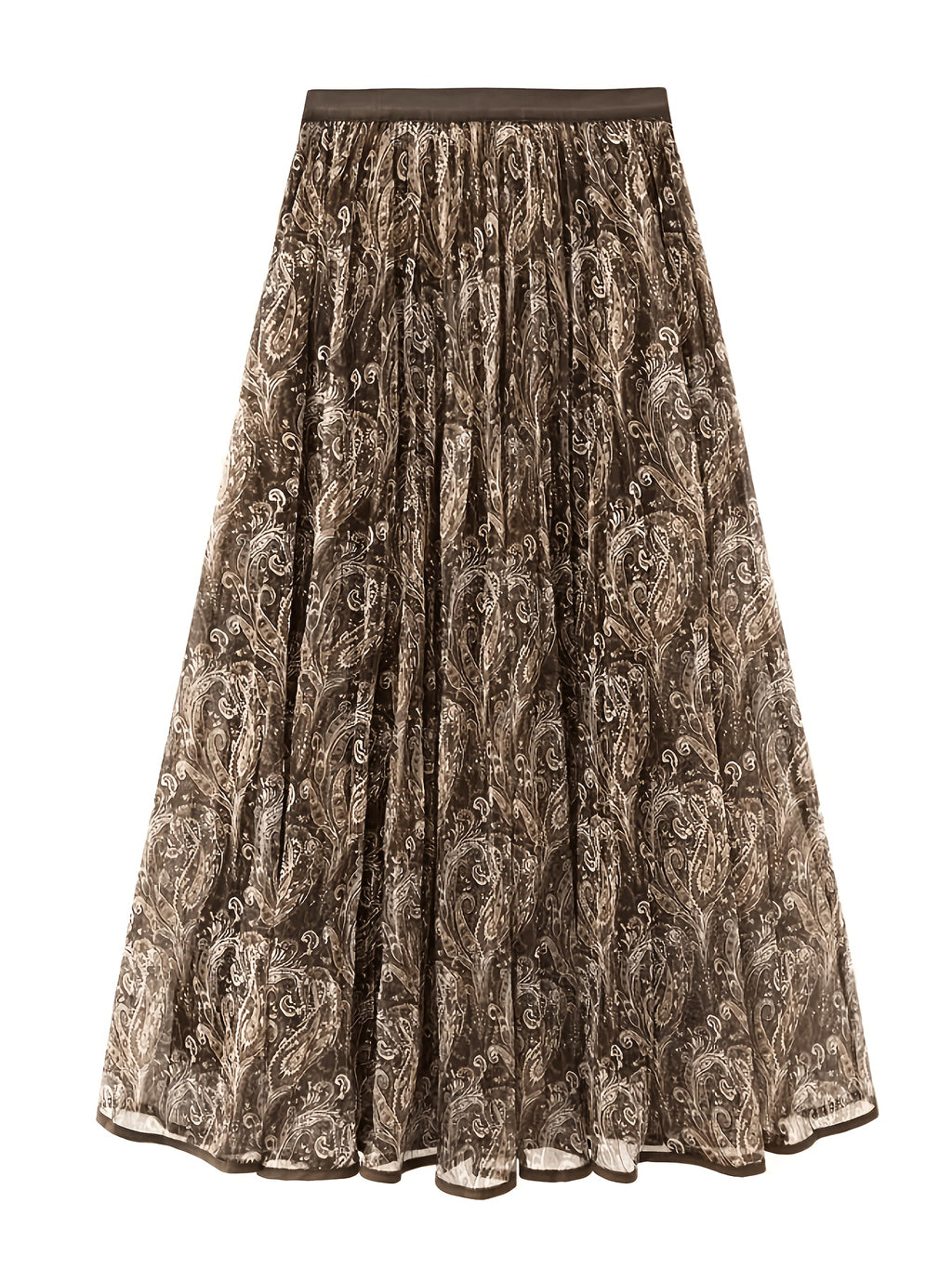Jupe grande taille à imprimé fleuri, coupe évasée, esprit décontracté, porté de face