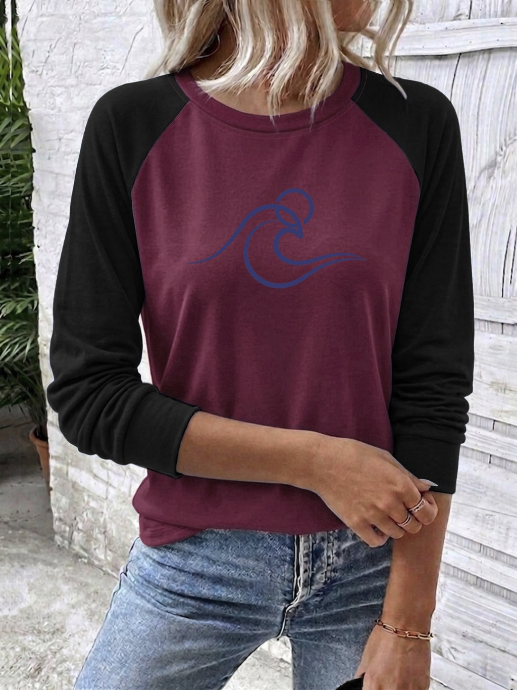 T-shirt grande taille, coupe ample, manches longues, toucher naturel, autre coloris