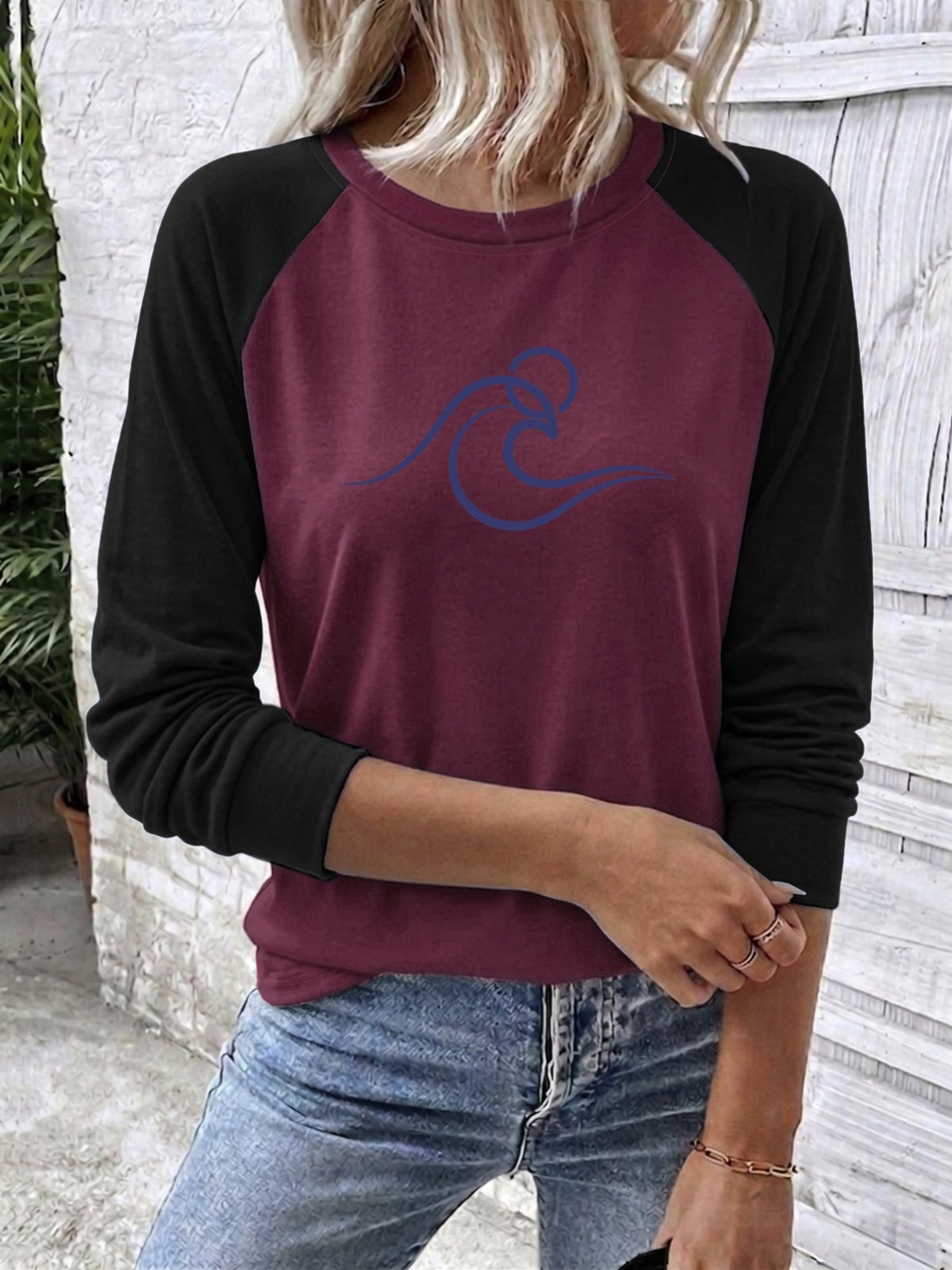 T-shirt grande taille, coupe ample, manches longues, toucher naturel, autre coloris