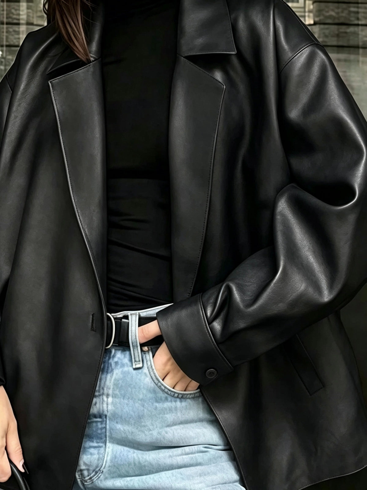 Veste grande taille, vue de profil