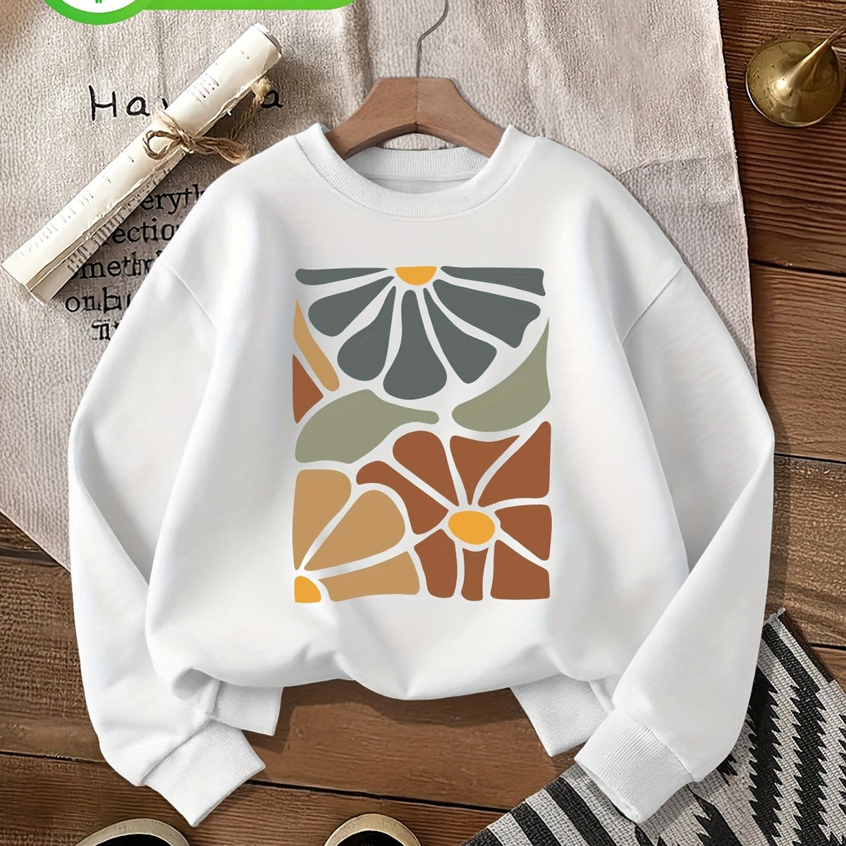 Pull grande taille, col rond, toucher naturel, chaleur d'hiver, détail du tissu