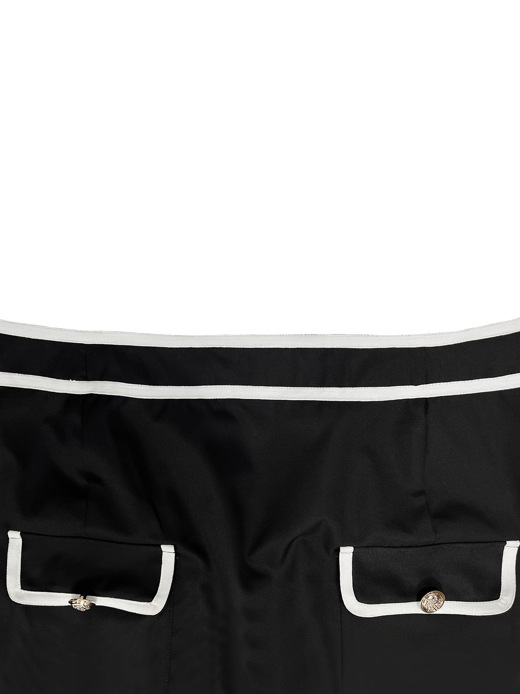 Jupe grande taille, coupe droite, poches pratiques, esprit décontracté, détail du tissu