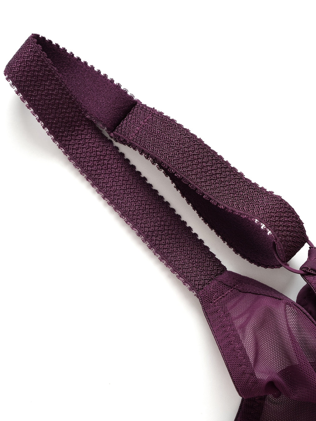 Soutien-gorge grande taille, maille transparente et dentelle