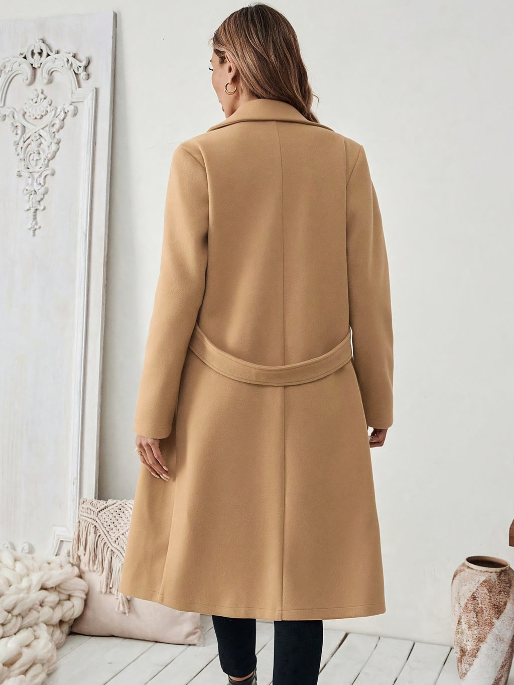 Manteau grande taille, boutonnage, poches pratiques, chaleur d'hiver, autre coloris