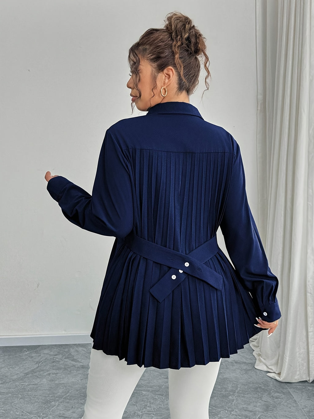 Chemise grande taille, col polo, autre coloris