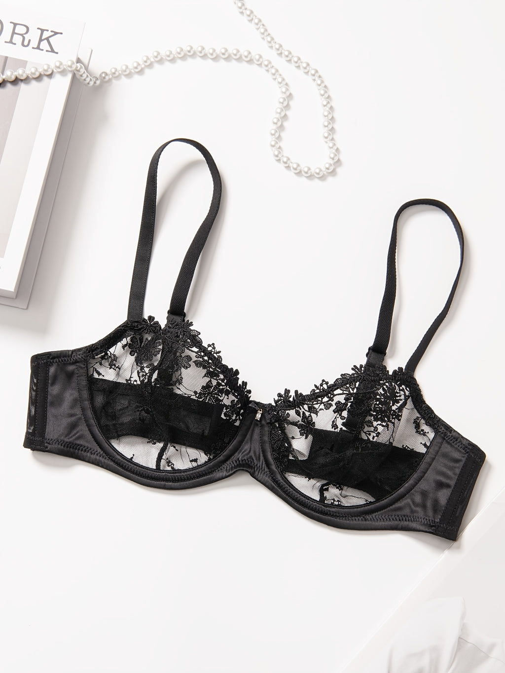 Soutien-gorge balconnet grande taille — Guipure à marguerites