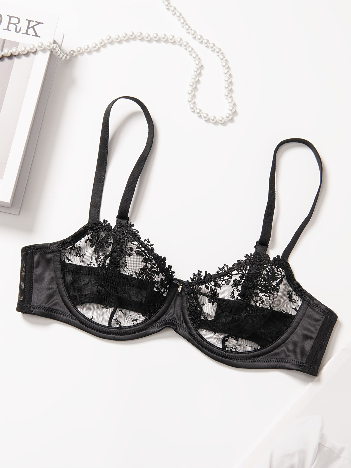 Soutien-gorge balconnet grande taille — Guipure à marguerites