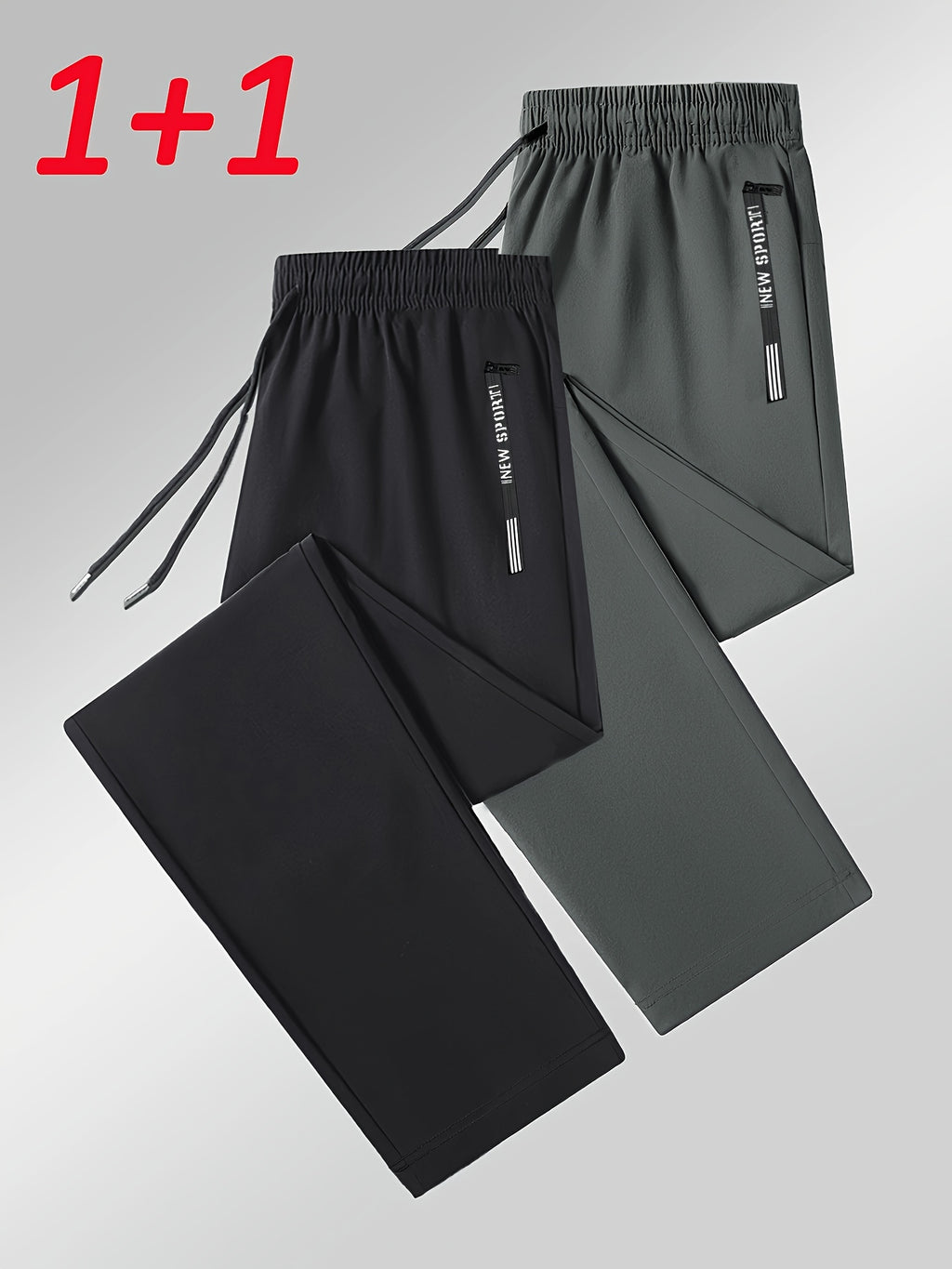 Pantalon grande taille, poches plaquées — matière : polyamide