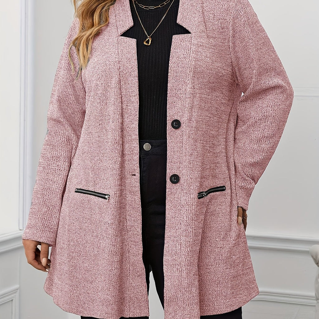 Manteau grande taille, col V, vu de dos