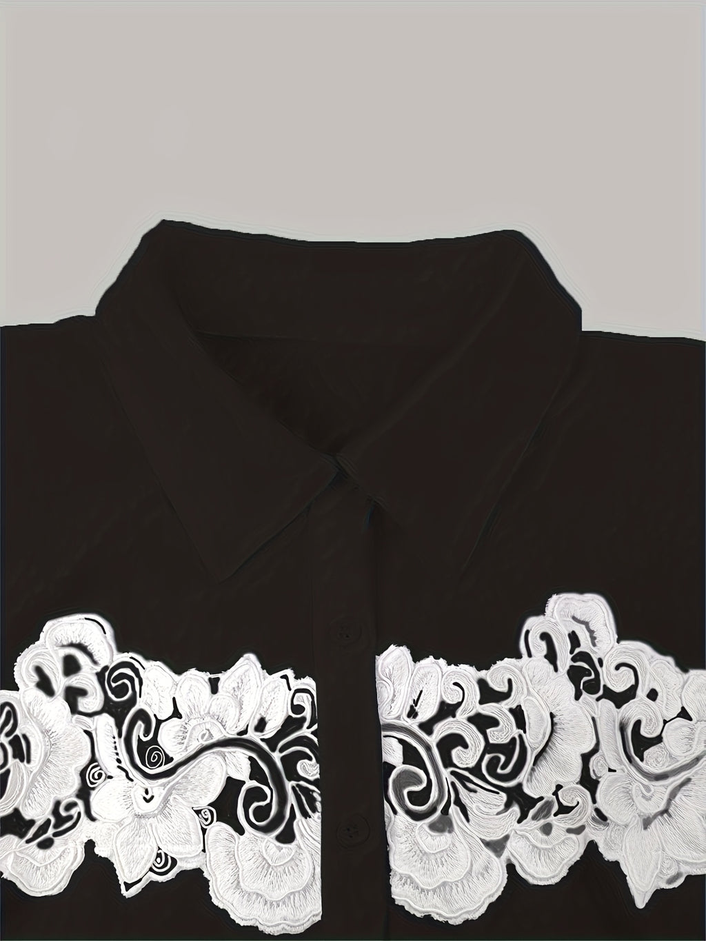 Chemise grande taille en dentelle, col, autre coloris