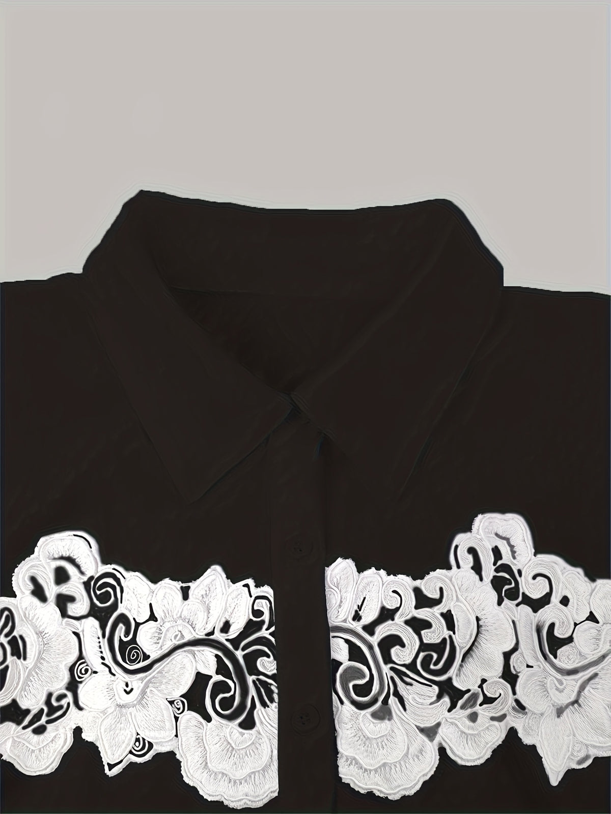 Chemise grande taille en dentelle, col, autre coloris