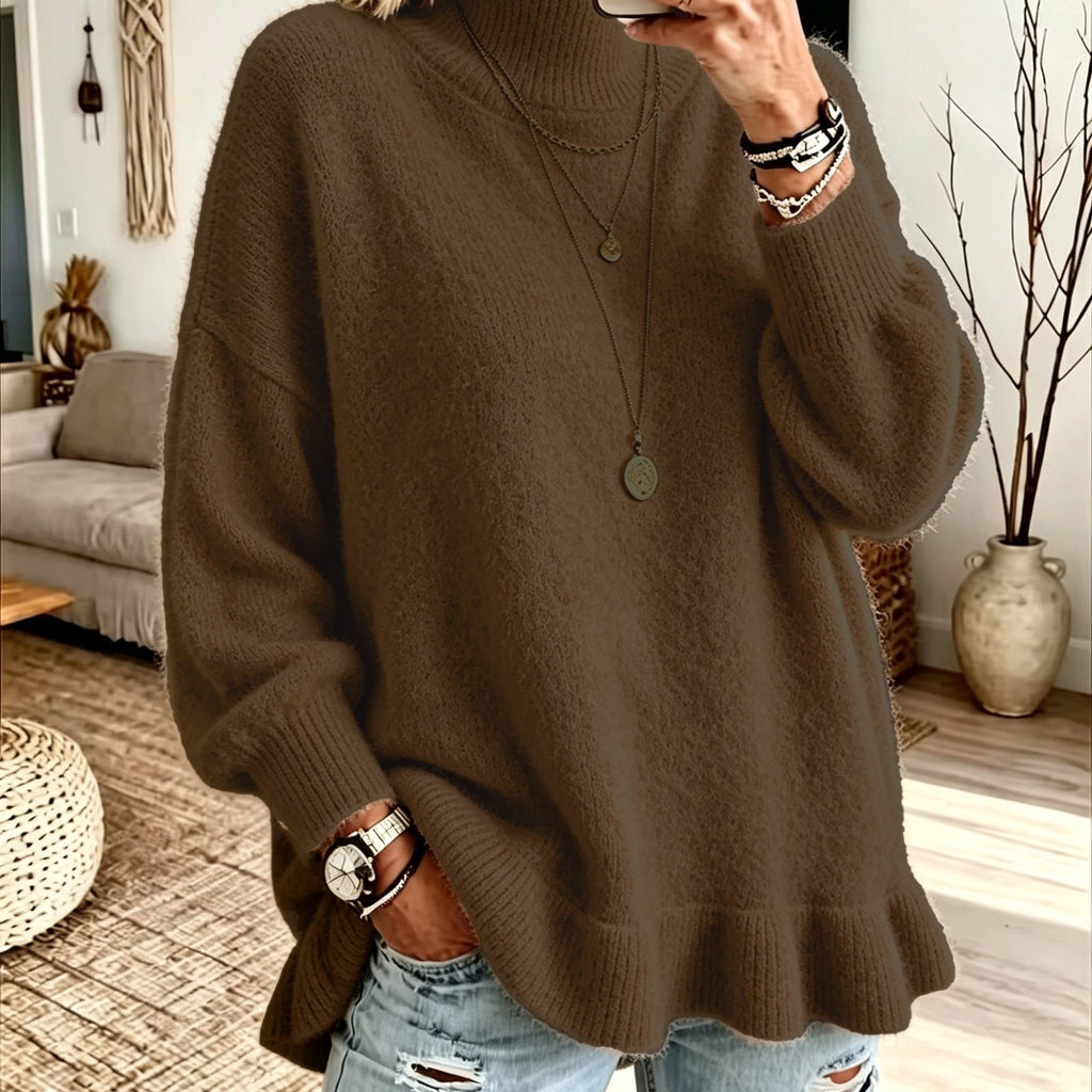 Pull grande taille, manches longues, tissu opaque