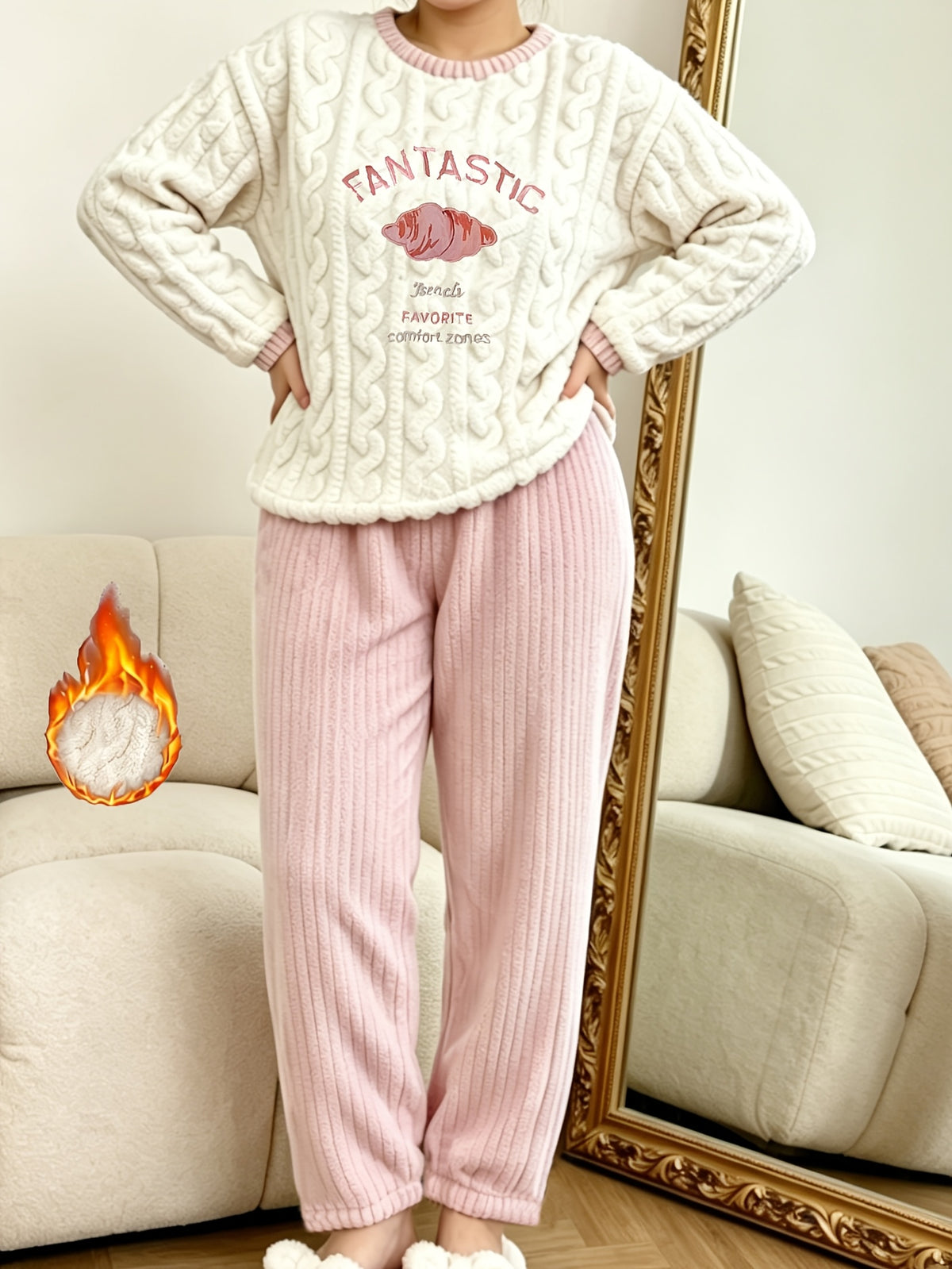 Pyjama grande taille, chaleur d'hiver, esprit décontracté Image