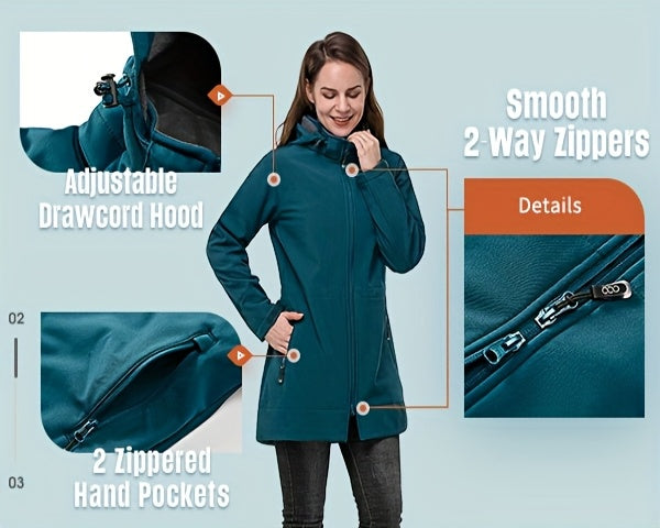Veste grande taille, capuche, chaleur d'hiver, coupe-vent, gros plan