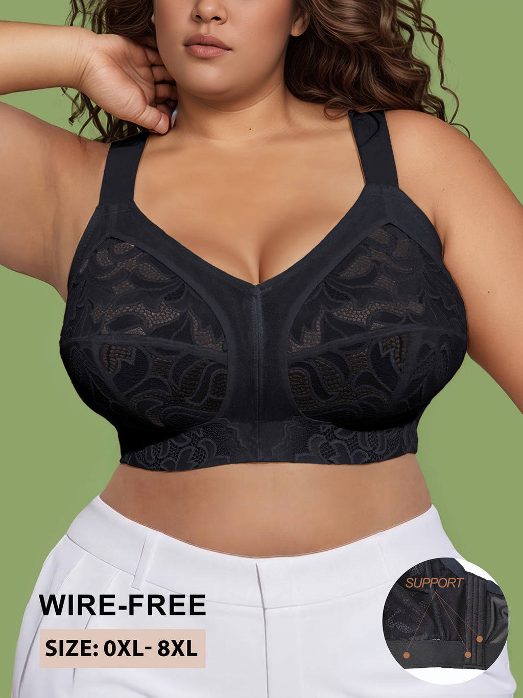 Soutien-gorge minimiseur grande taille — Noir, rose et champagne