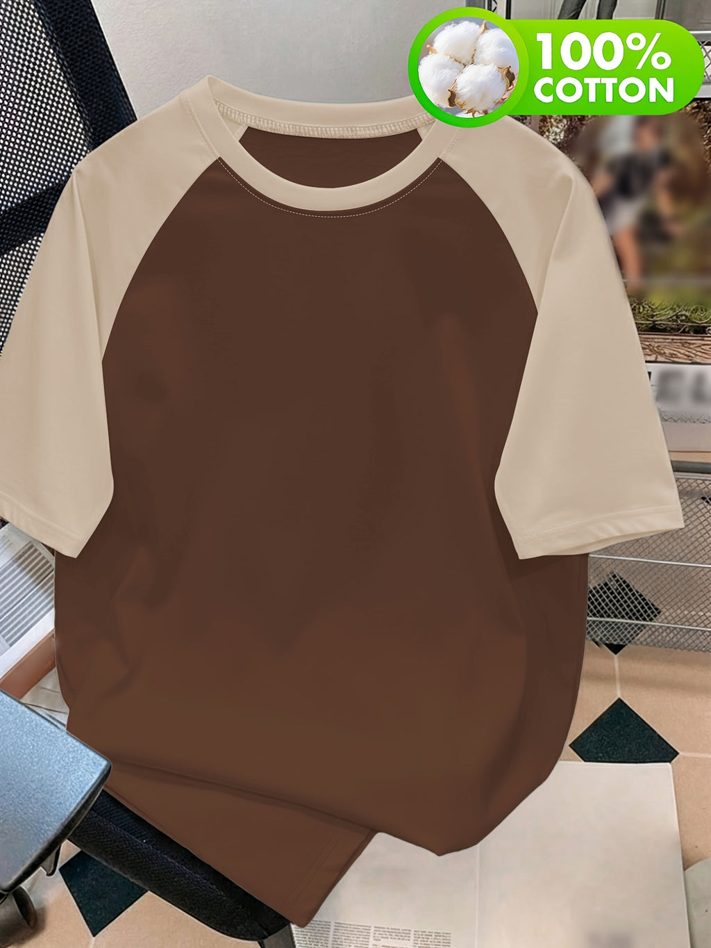 Vêtement grande taille, manches courtes, toucher naturel, visuel produit