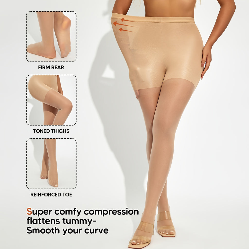 Collant grande taille — Forte élasticité, porté de face