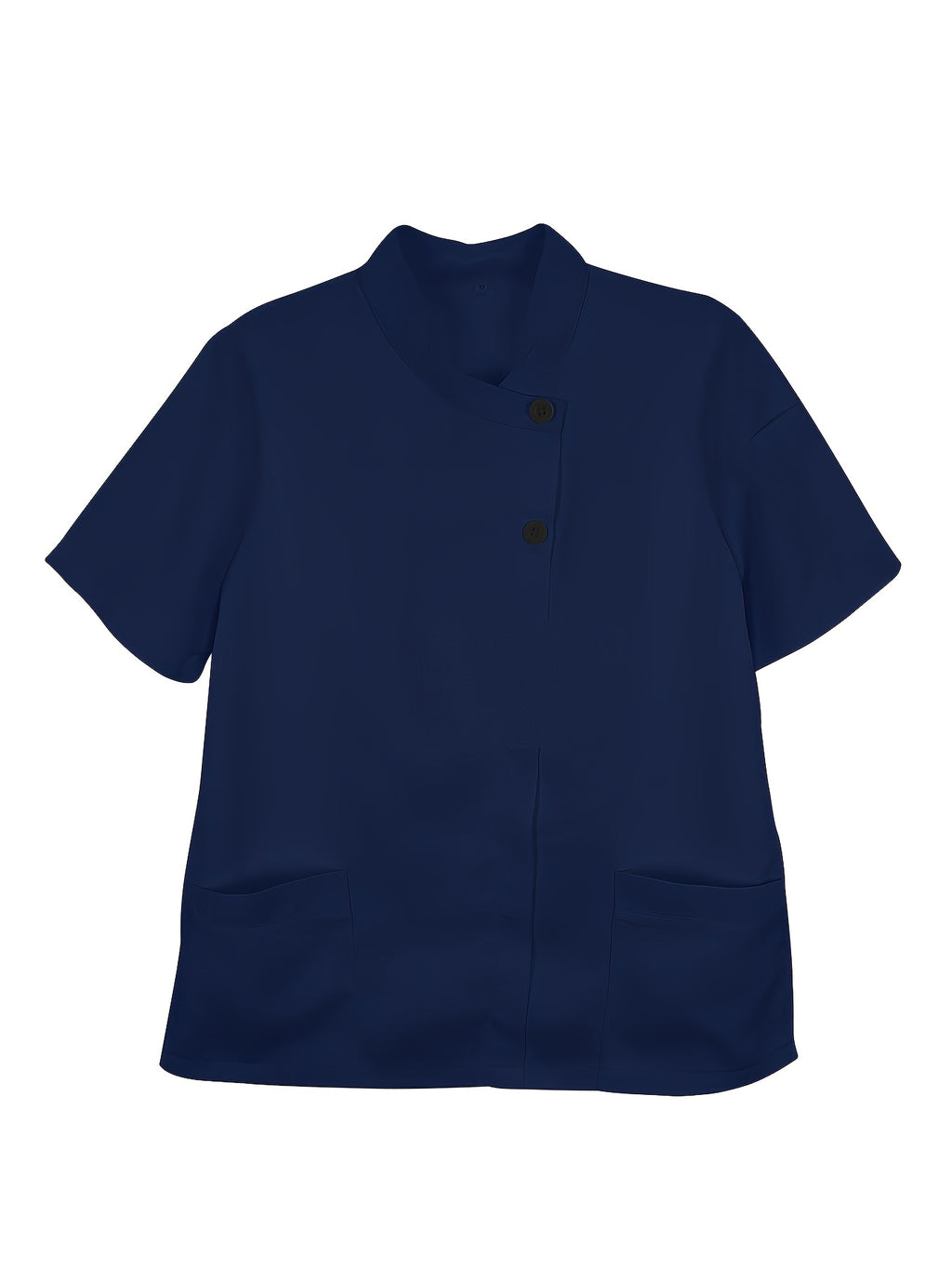 Chemise grande taille, col croisé, manches courtes, détail du tissu