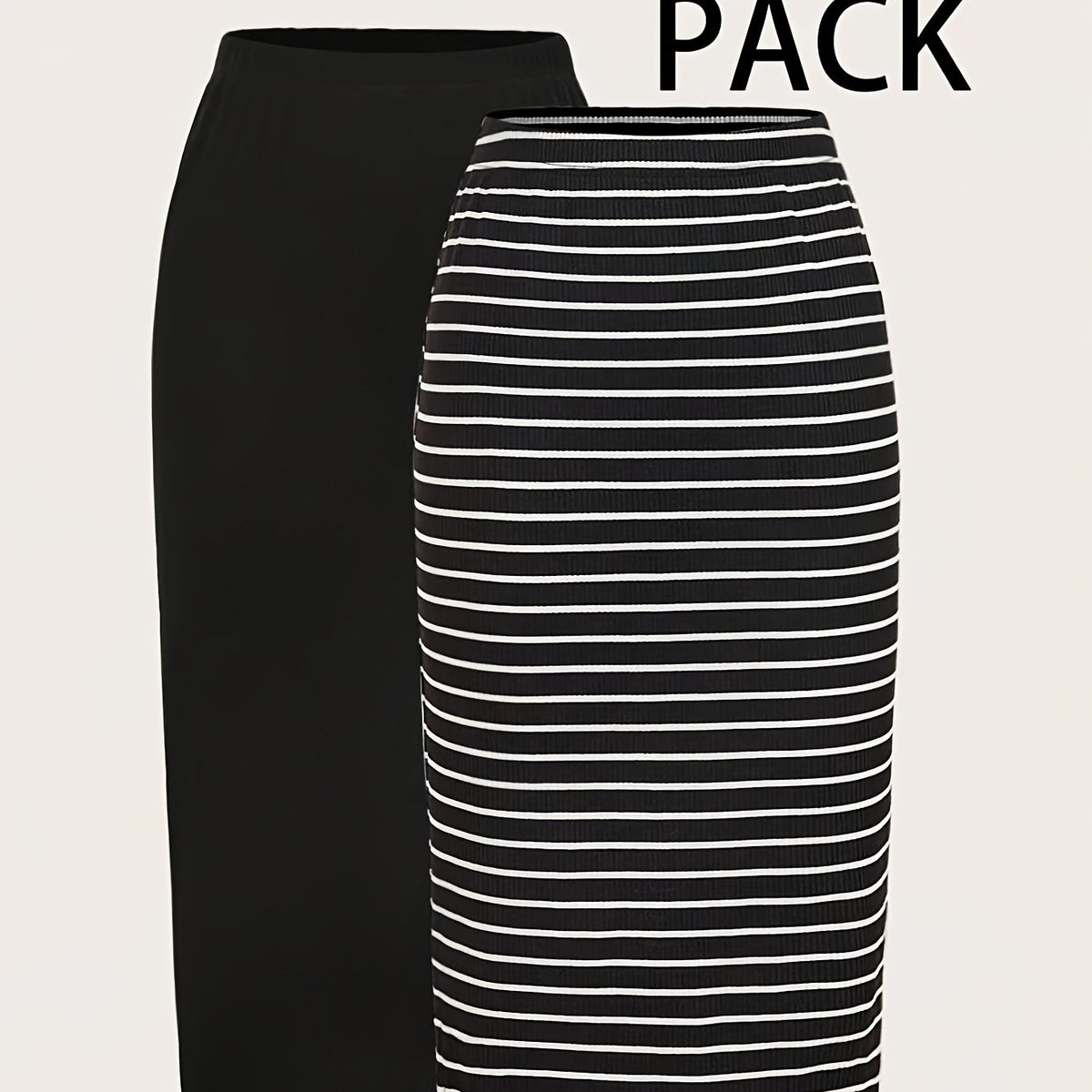 Ensemble grande taille à rayures — matière : polyester