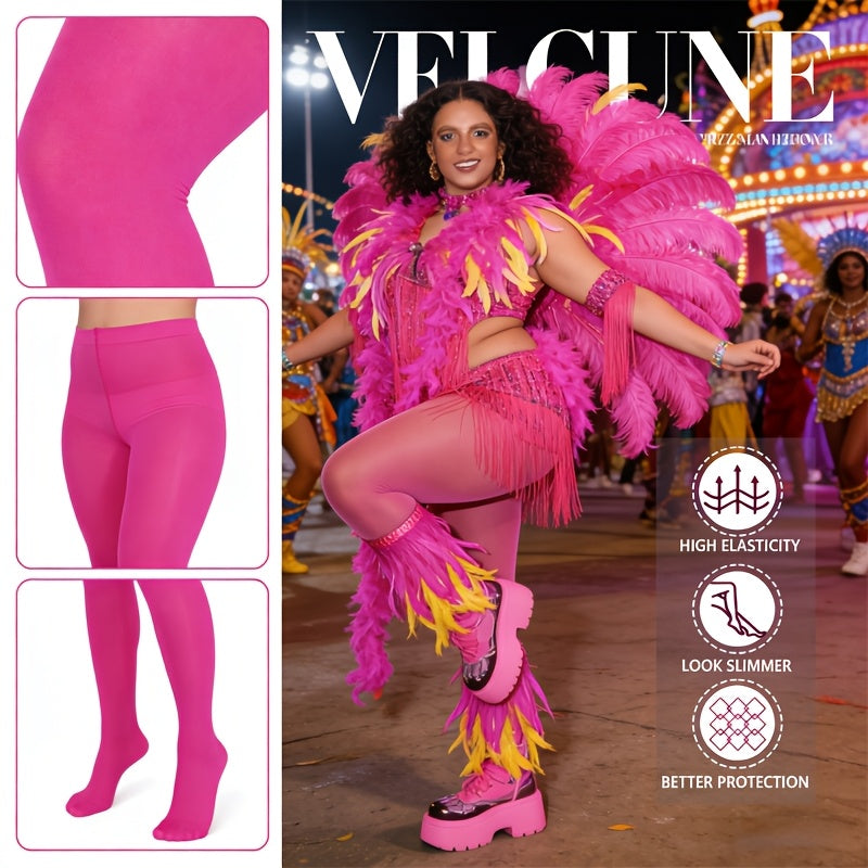 Collant grande taille en velours — Toucher profond et forte élasticité, vu de dos