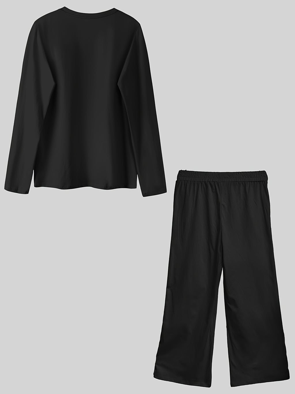 Ensemble grande taille, coupe droite, manches longues, toucher naturel, autre coloris