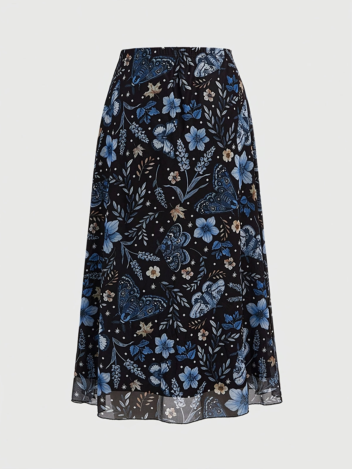 Jupe grande taille à imprimé fleuri, coupe droite, imprimé floral, détail du tissu