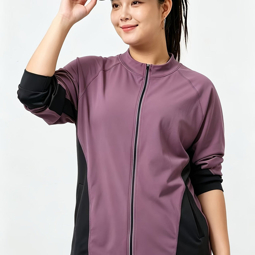 Veste grande taille, coupe ample, manches longues, tissu opaque