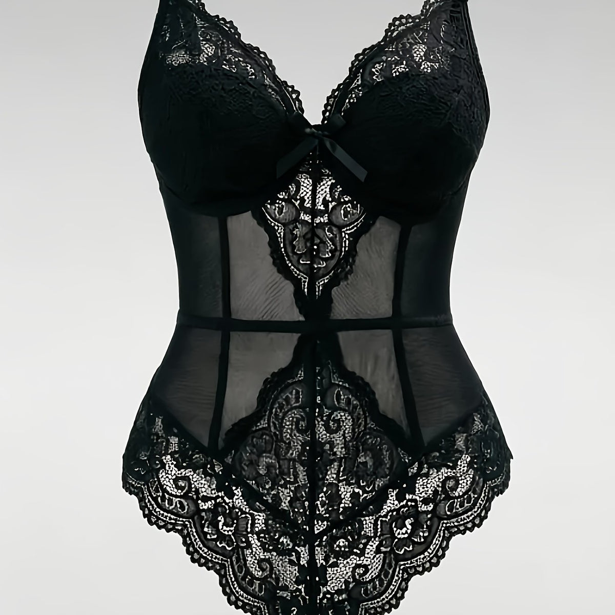 Body gainant grande taille en maille à imprimé fleuri, maille souple — matière : maille Image