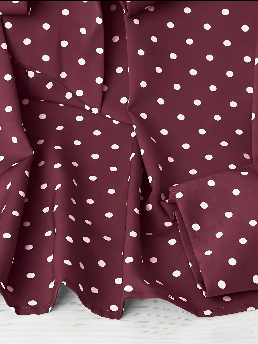 Blouse grande taille à pois, manches longues, visuel produit