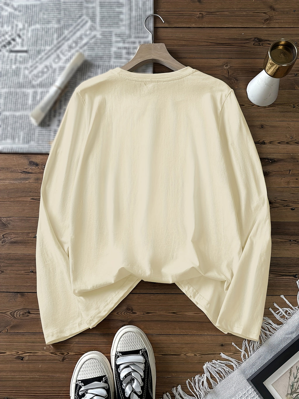 Robe grande taille, manches longues, toucher naturel, chaleur d'hiver, gros plan