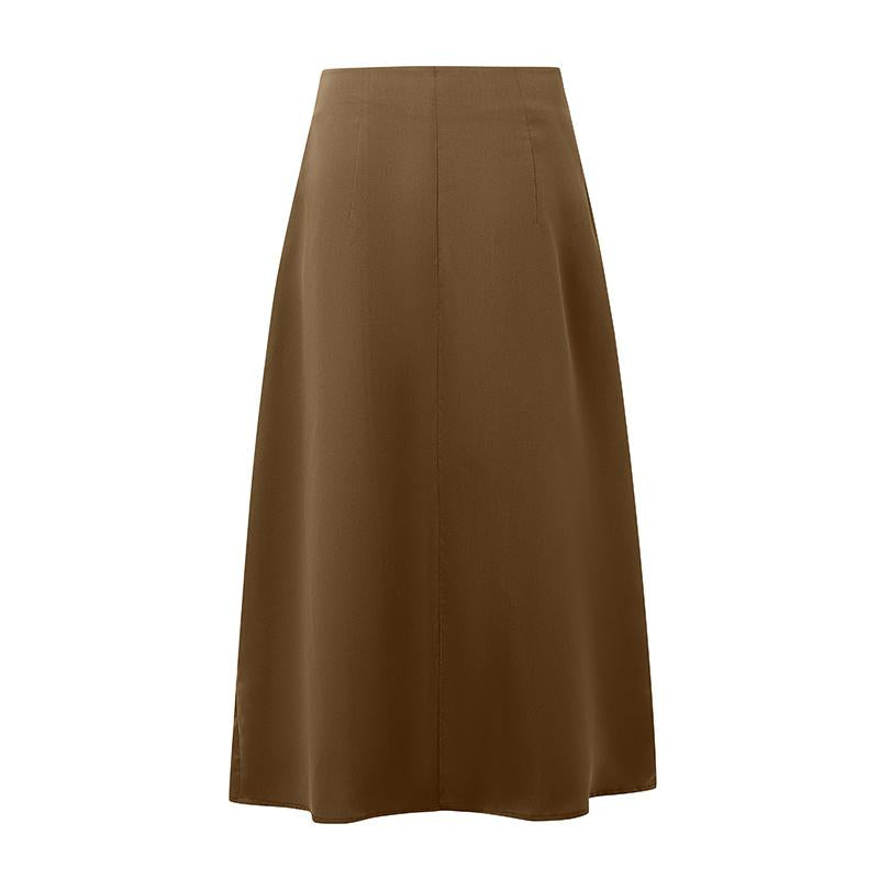 Jupe grande taille, coupe évasée, fente, détail du col