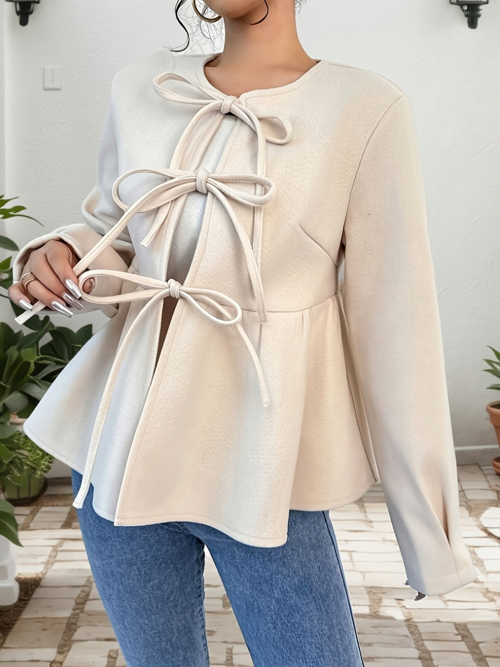 Cardigan grande taille, coupe droite, manches longues, vu de dos