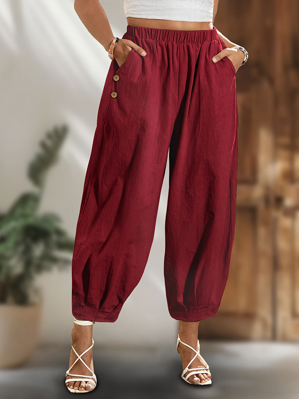 Pantalon grande taille, ligne nette, allure élégante