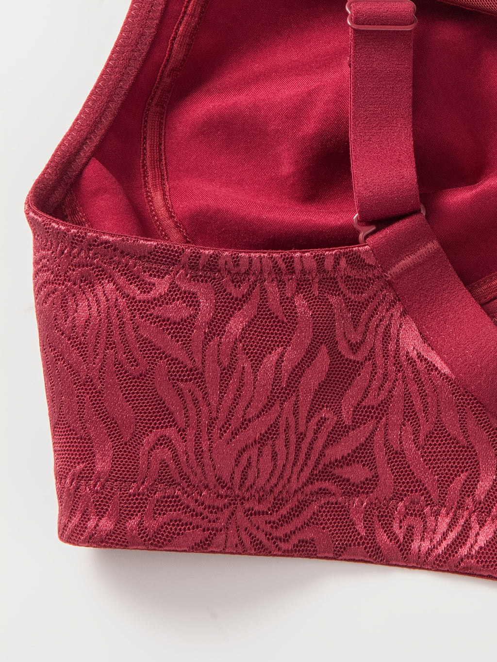 Soutien-gorge grande taille — Corolles tissées et feston