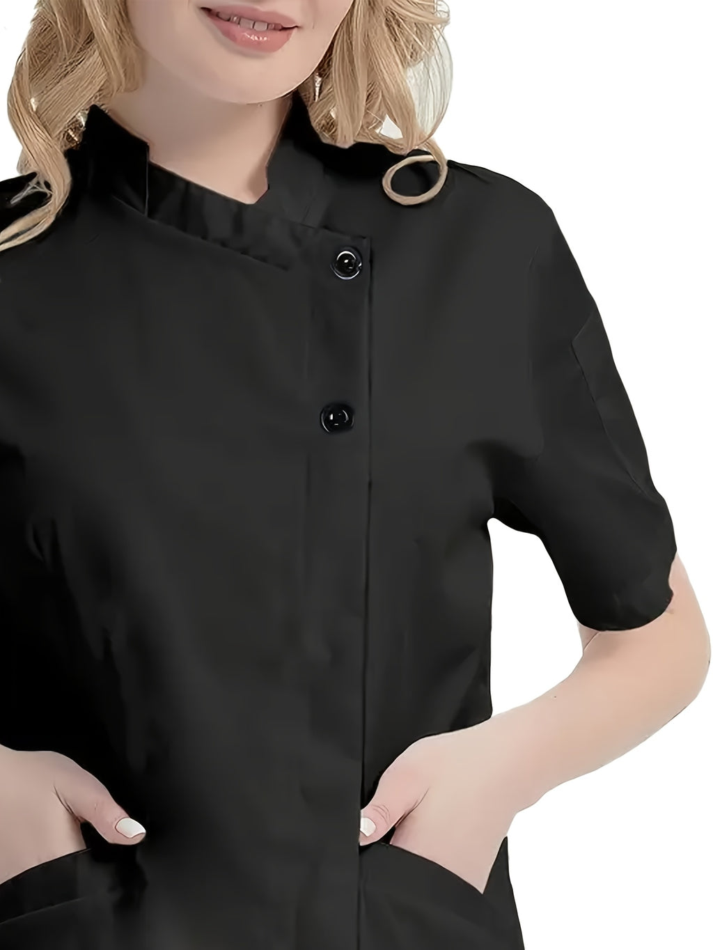 Chemise grande taille, col croisé, manches courtes, autre coloris
