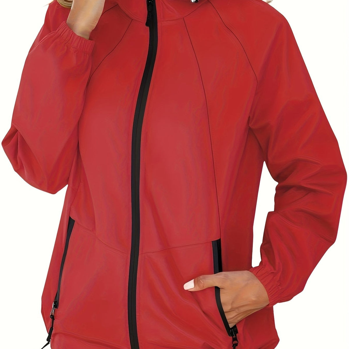 Manteau grande taille, fermeture zippée, esprit trench — matière : polyester Image