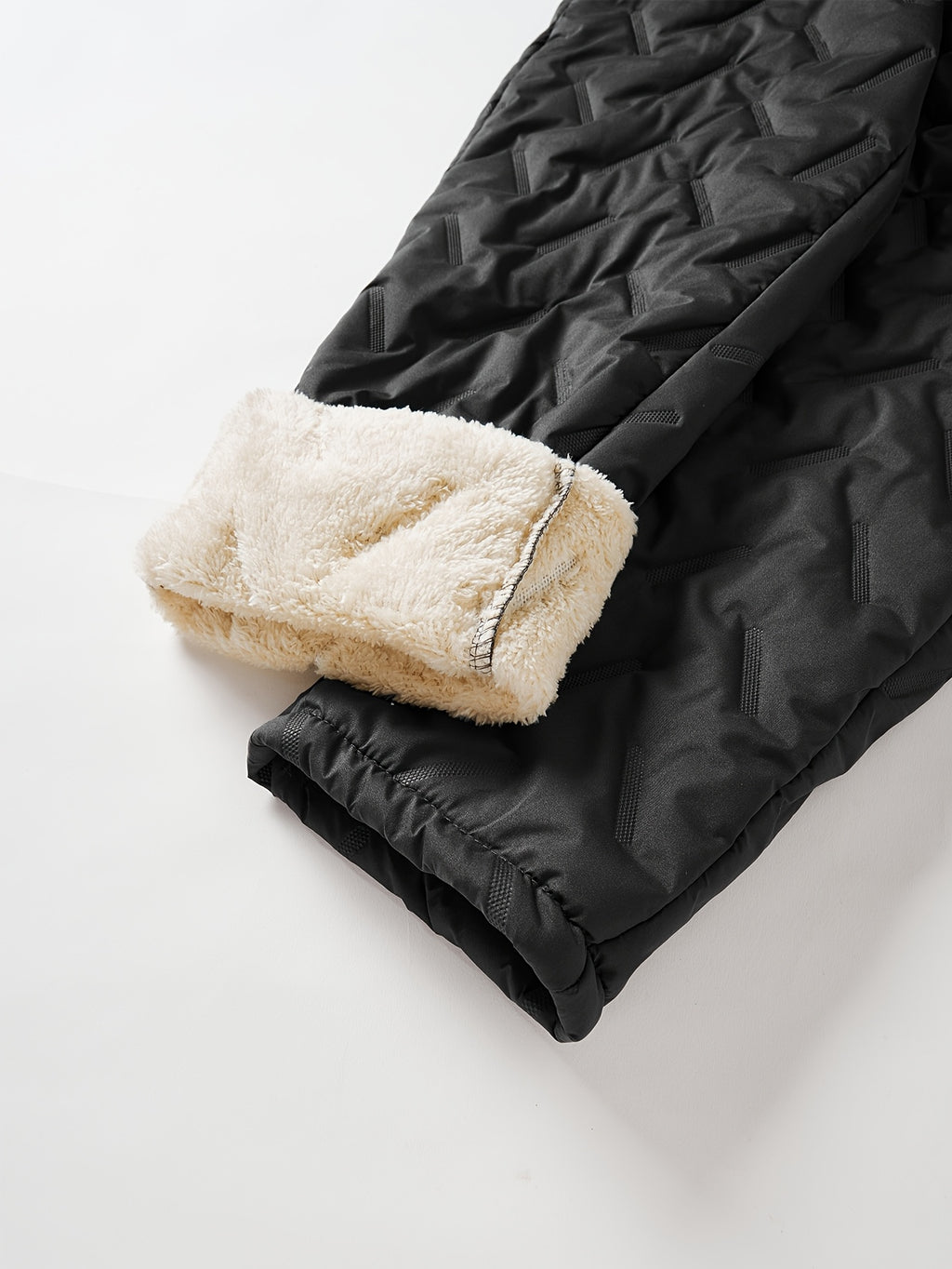 Pantalon de sport grande taille — Matelassé doublé sherpa d'hiver