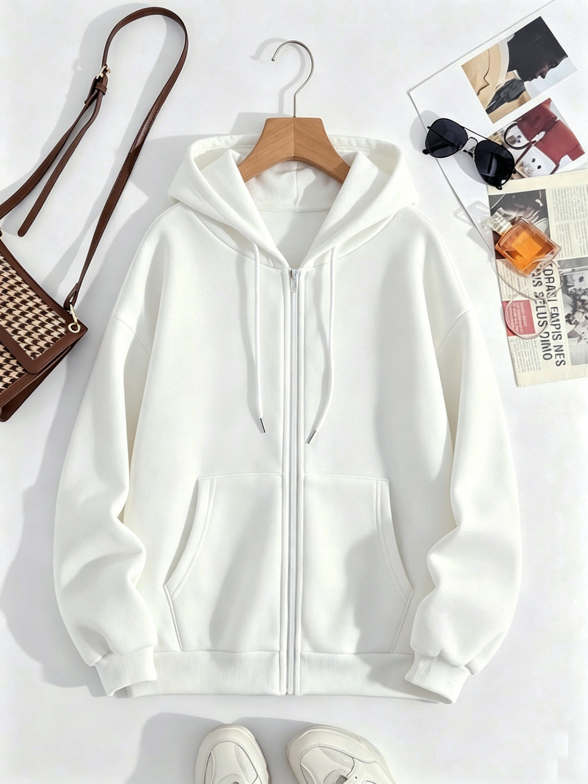 Sweat grande taille, coupe oversize, manches longues — matière : polyester Image