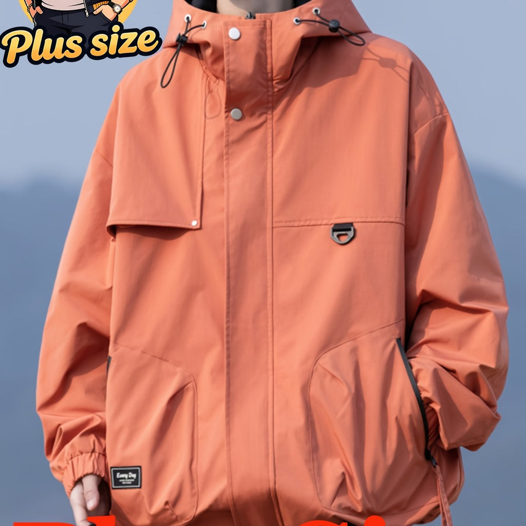 Veste grande taille, coupe ample, poches pratiques, coupe-vent, tissu opaque