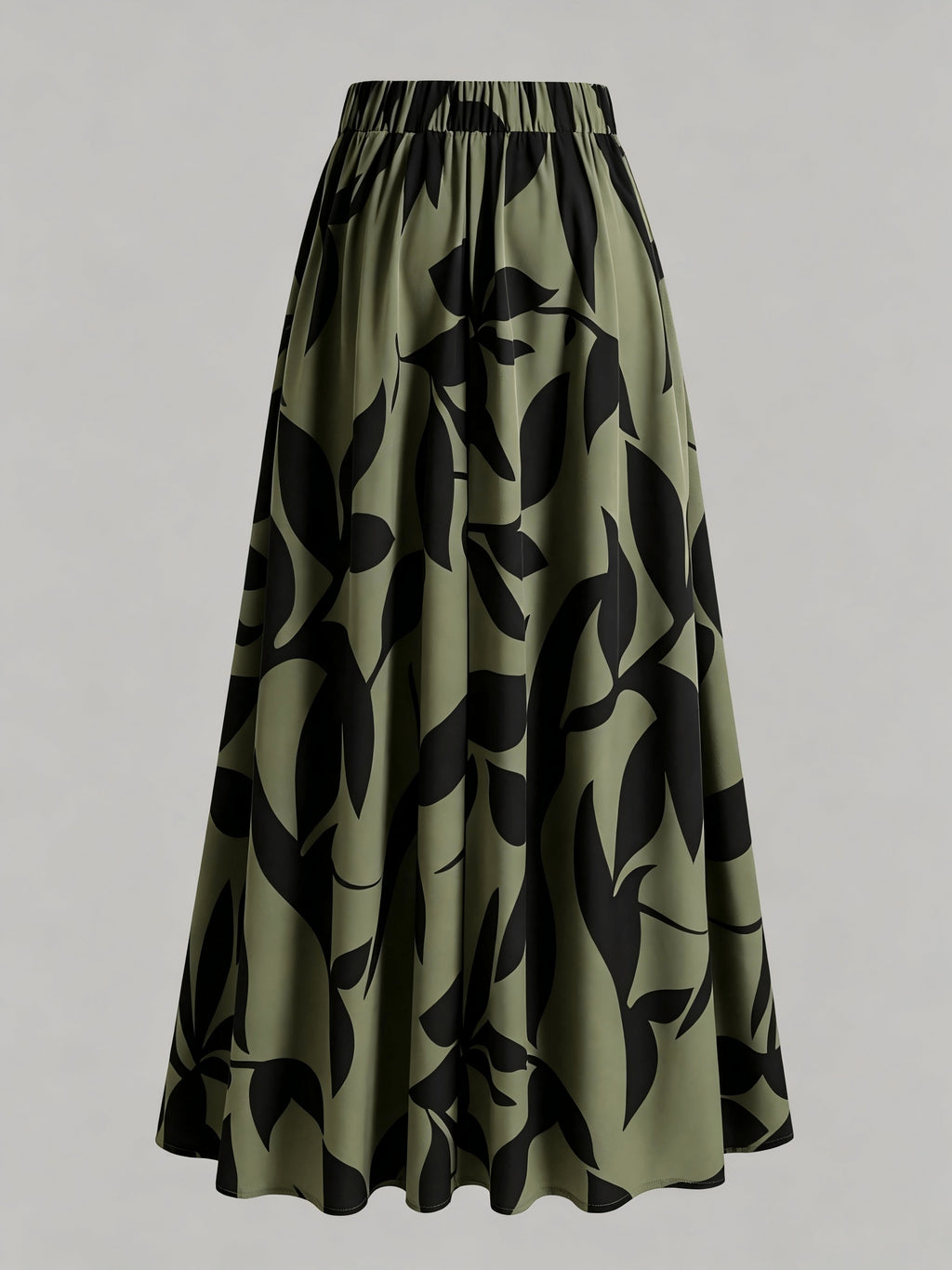 Jupe grande taille à imprimé fleuri, esprit décontracté, détail du col