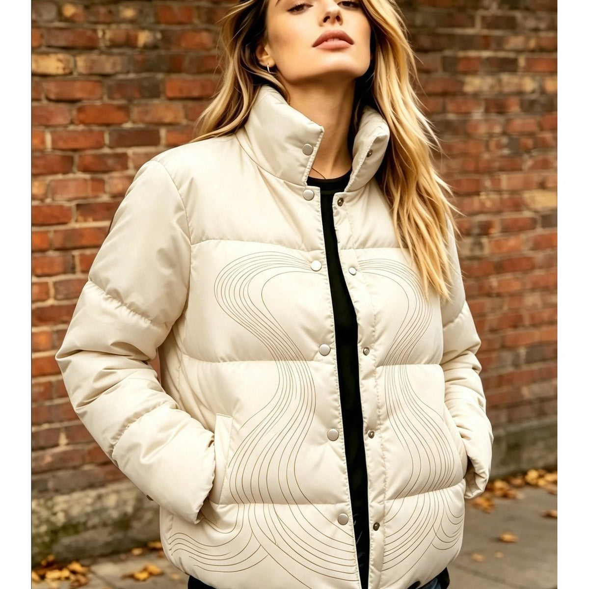 Manteau grande taille, chaleur d'hiver, coupe-vent — matière : polyester Image
