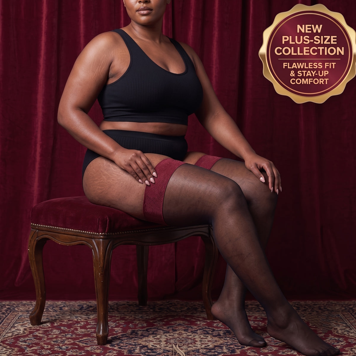 Chaussettes grande taille, coupe ample, porté de face