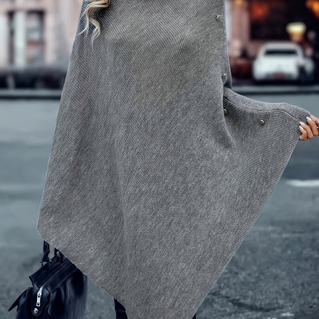 Pull grande taille, coupe oversize, maille côtelée, chaleur d'hiver — matière : polyester