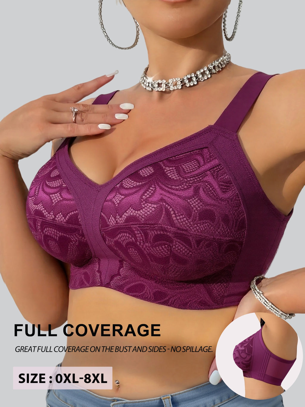 Soutien-gorge minimiseur grande taille — Noir, rose et champagne