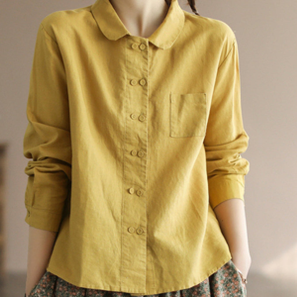 Chemise grande taille en lin, coupe ample, manches longues, tenue souple — matière : lin