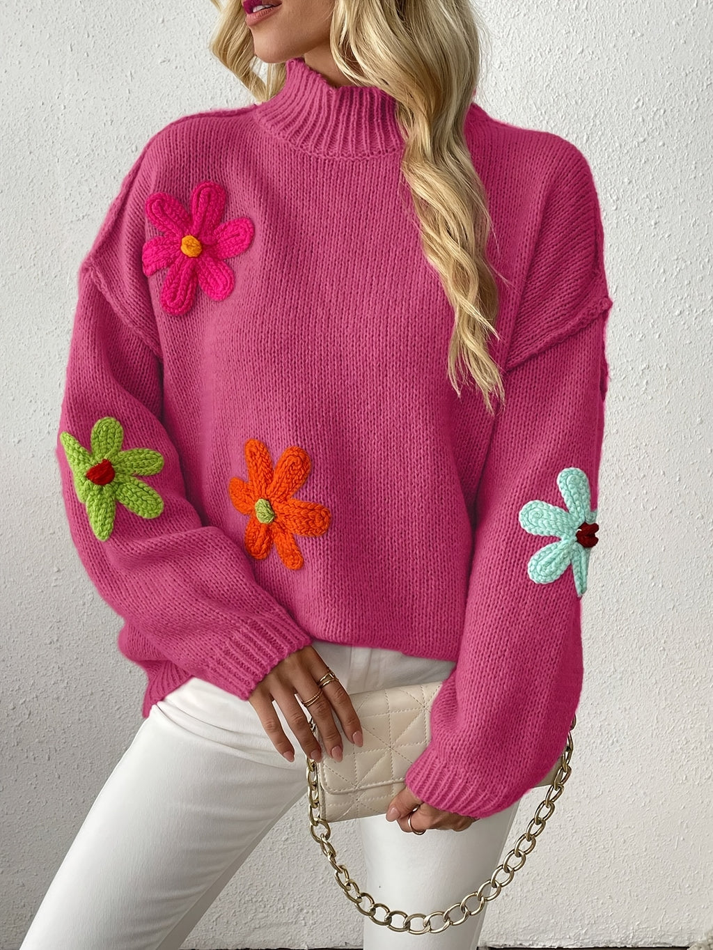 Pull grande taille, chaleur d'hiver, coupe asymétrique, gros plan