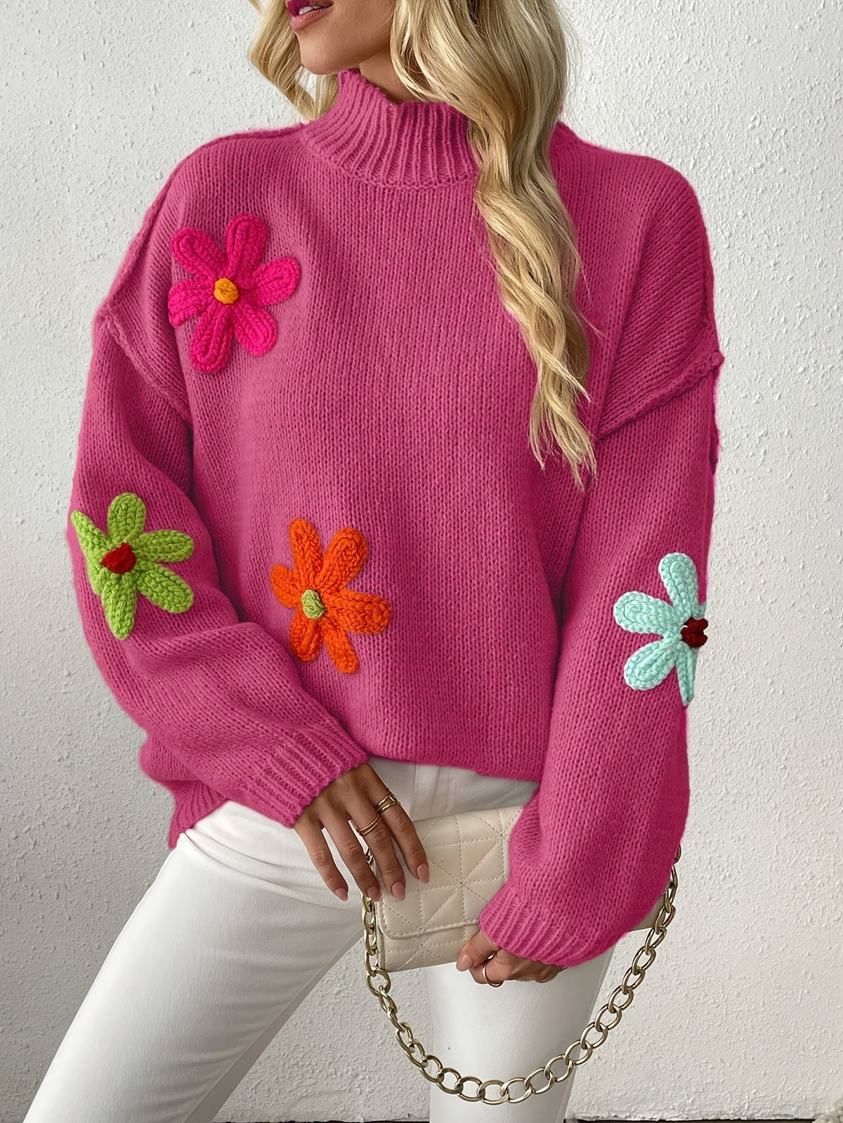 Pull grande taille, chaleur d'hiver, coupe asymétrique, gros plan