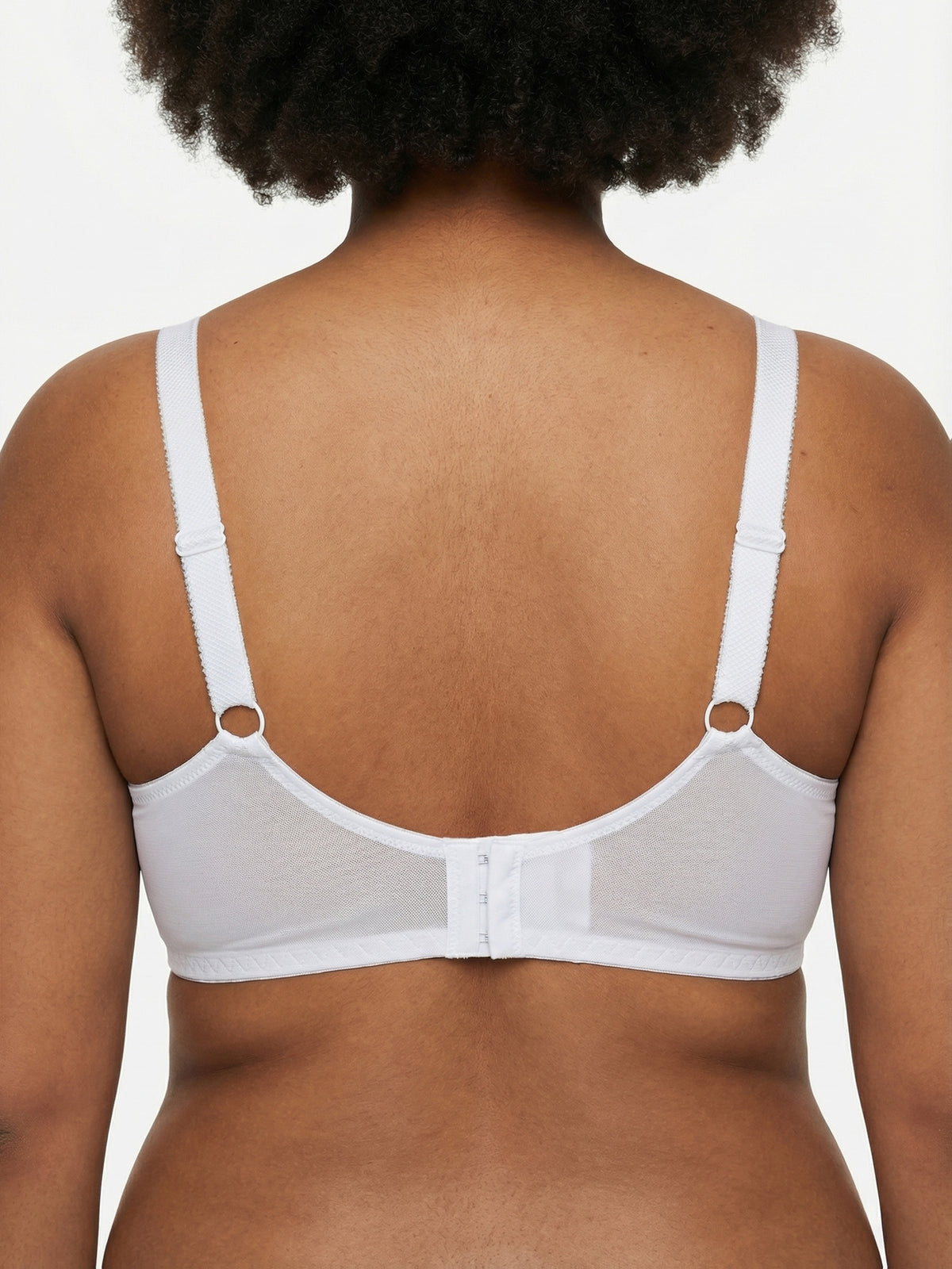 Soutien-gorge grande taille, maille transparente et dentelle