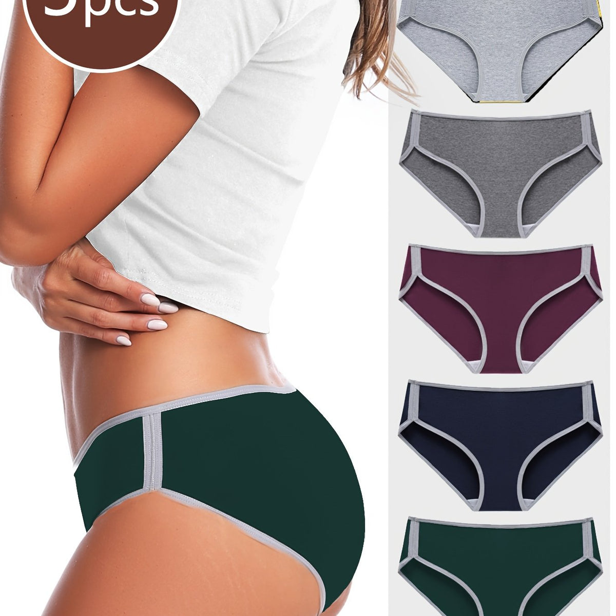 Culotte grande taille, toucher naturel, ligne épurée — composition : 95% Coton, 5% Élasthanne Image